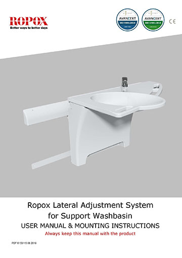 Ropox -user & mounting manual - Support Washbasin lateral adjustment system