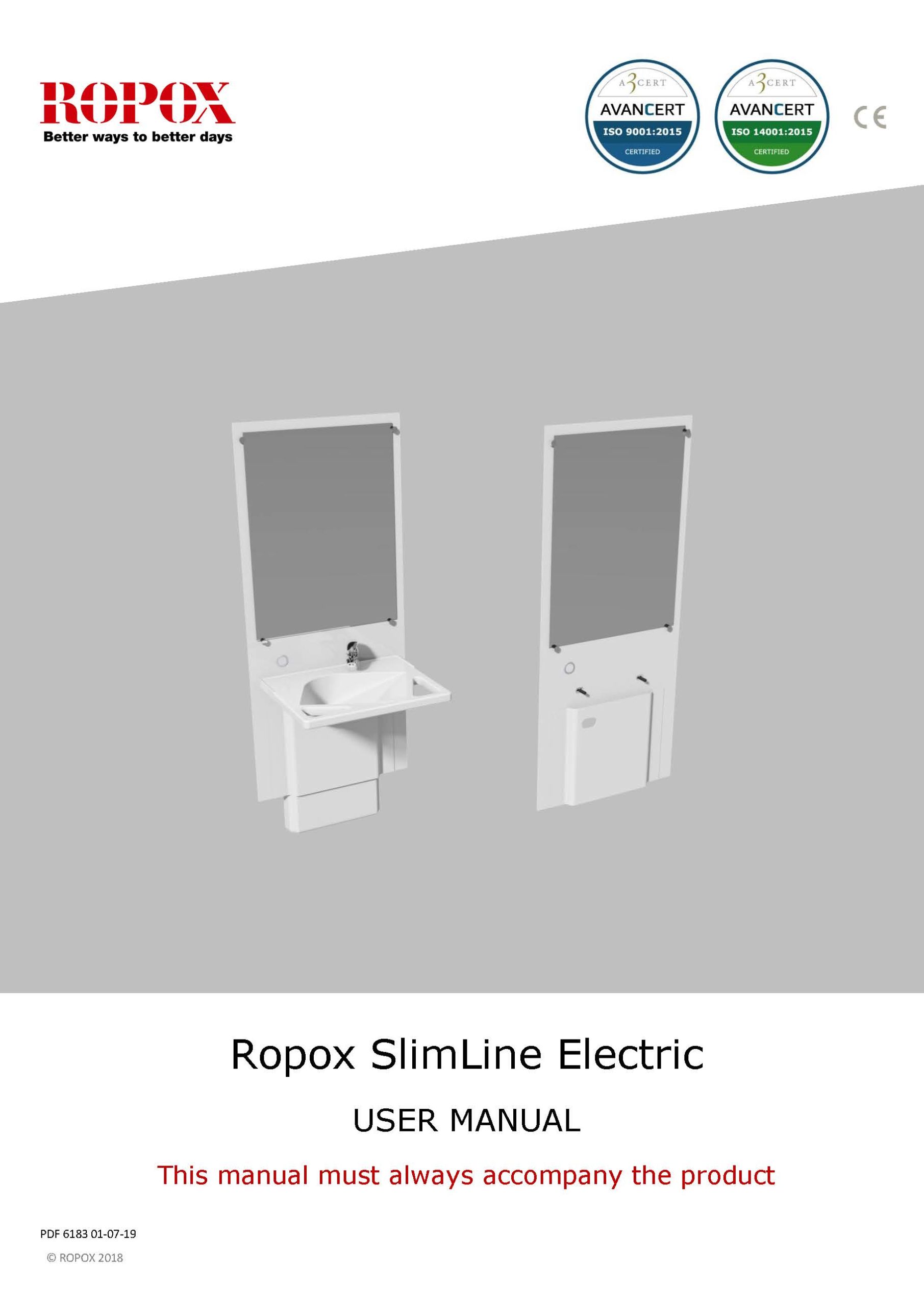 Ropox User Manual - SlimLine Washbasin Electric