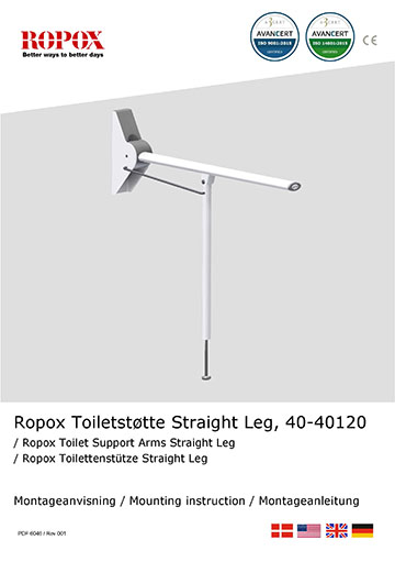 Ropox User manual - Toilet Support Arms Straight with a leg 