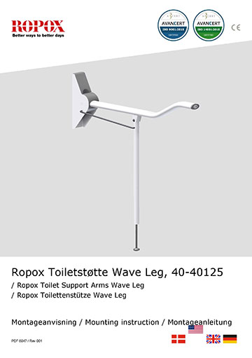 Ropox Installation manual for toilet support arms with a leg, Wave