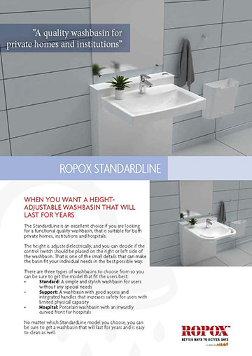 Data leaflet Ropox StandardLine Washbasin