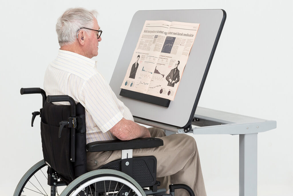 vision high low accessible wheelchair desk