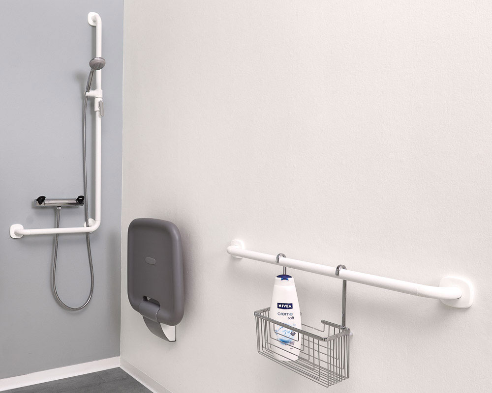 Shower Rail Lshaped white Ropox
