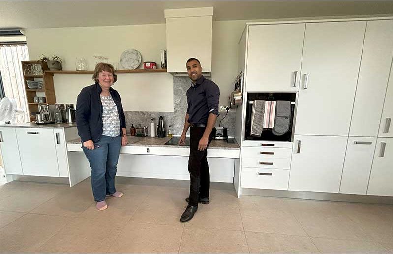 `Black accessible kitchen adjustable worktop`