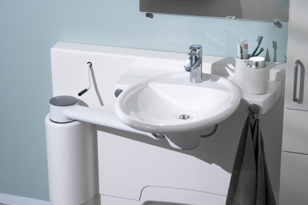swingline washbasin with manual height adjustment