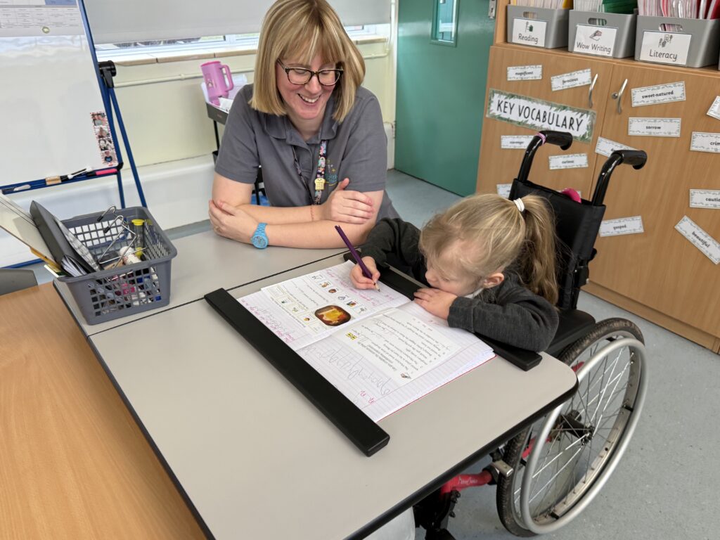 Rosie with vision table