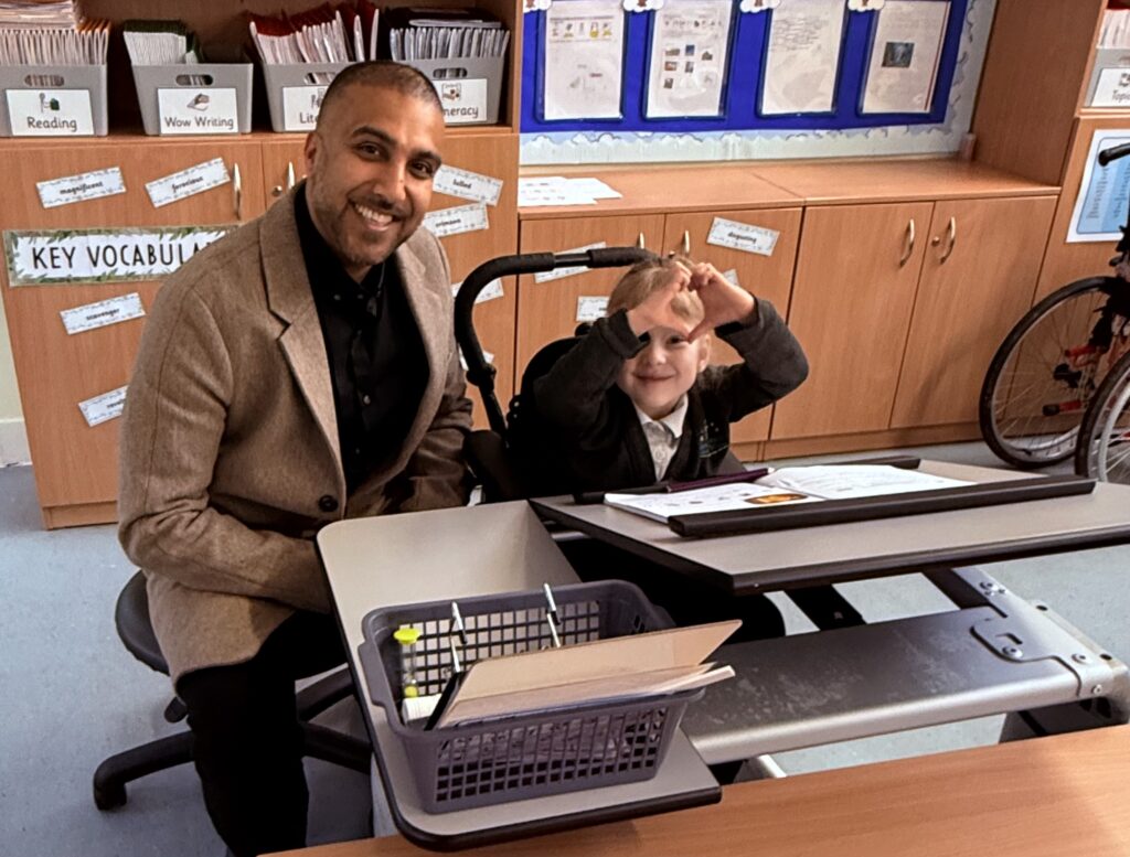 Rosie with vision table