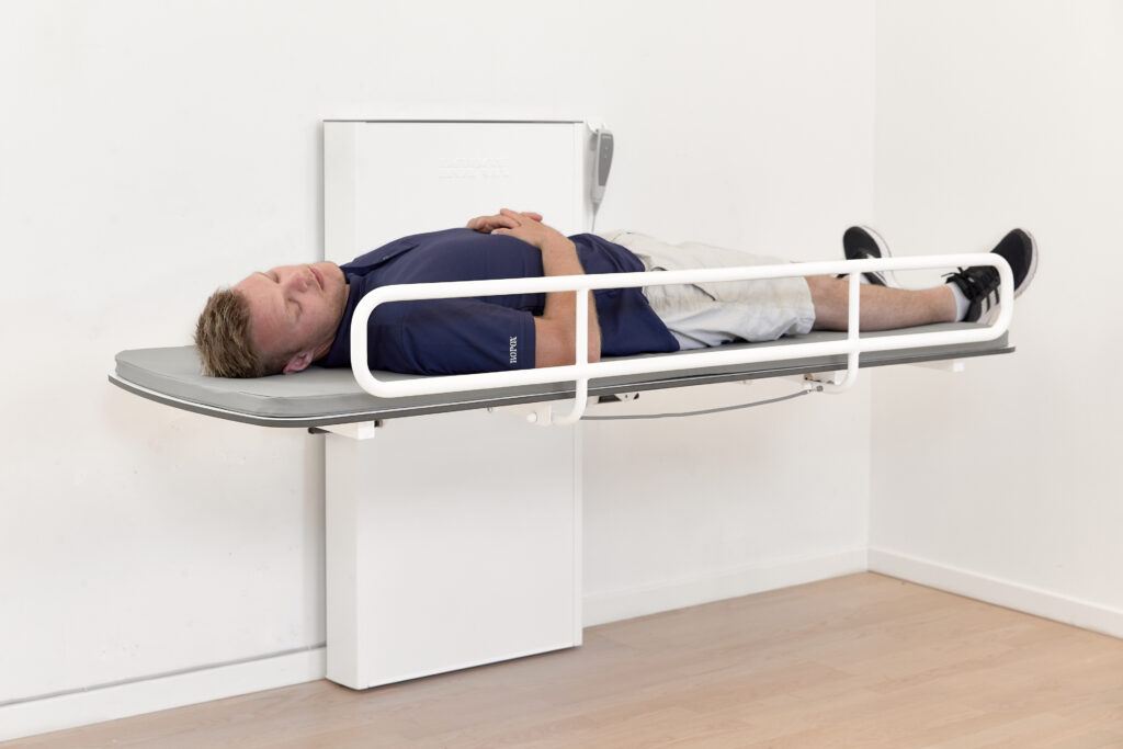 Vario changing bed with disabled user